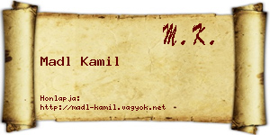 Madl Kamil névjegykártya